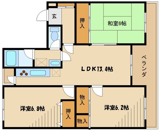 エスペラン相模大野の物件間取画像